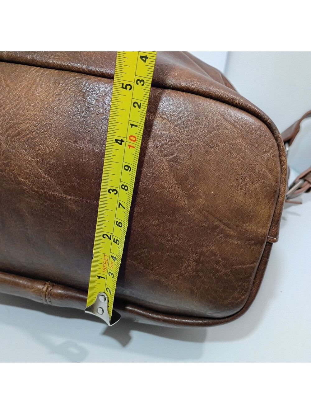 Joy Susan Vegan Leather Hobo Bucket Bag Cognac Brown Purse Handbag Boho - Picture 6 of 13